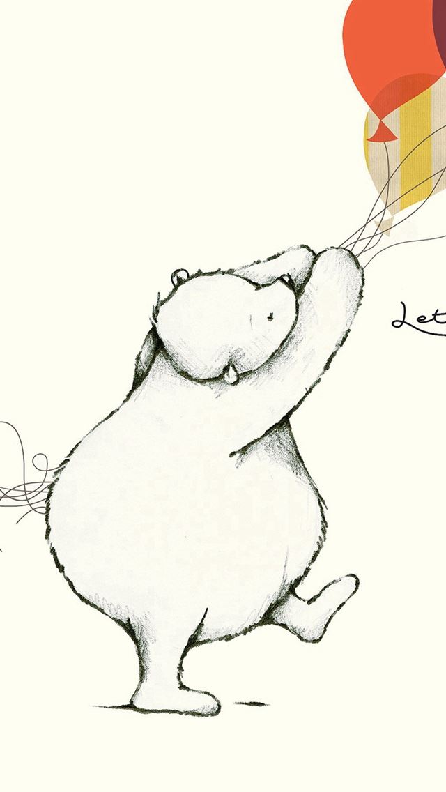 640x1136 Lets Celebrate Cute Bear Illust Art - funny iPhone Wallpaper