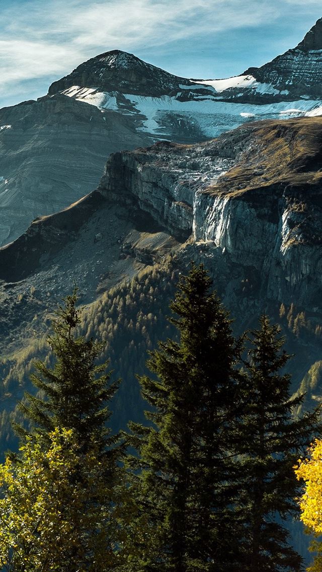 640x1136 Landscape Mountain View Sky Green Wood - view iPhone Wallpaper