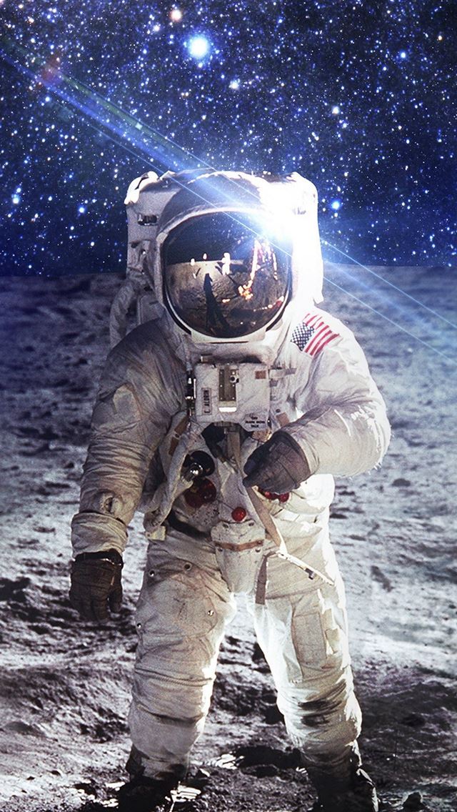 640x1136 Astronaut Space Art Moon Dark - shiny iPhone Wallpaper