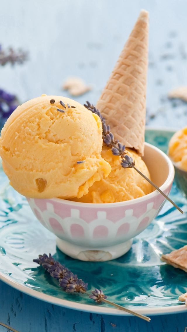 640x1136 Ice Cream Cone Lavender Dessert - yummy iPhone Wallpaper