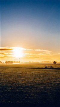 Sunny Morning Farm Peace Nature wallpaper