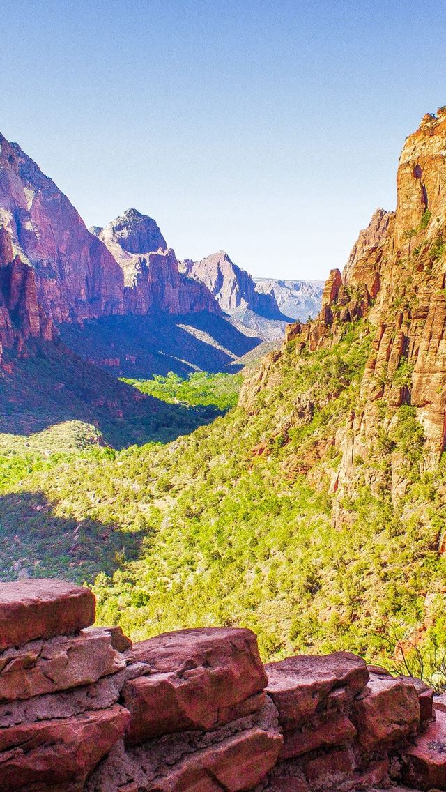 640x1136 Zion National Park Utah USA - shadow iPhone Wallpaper