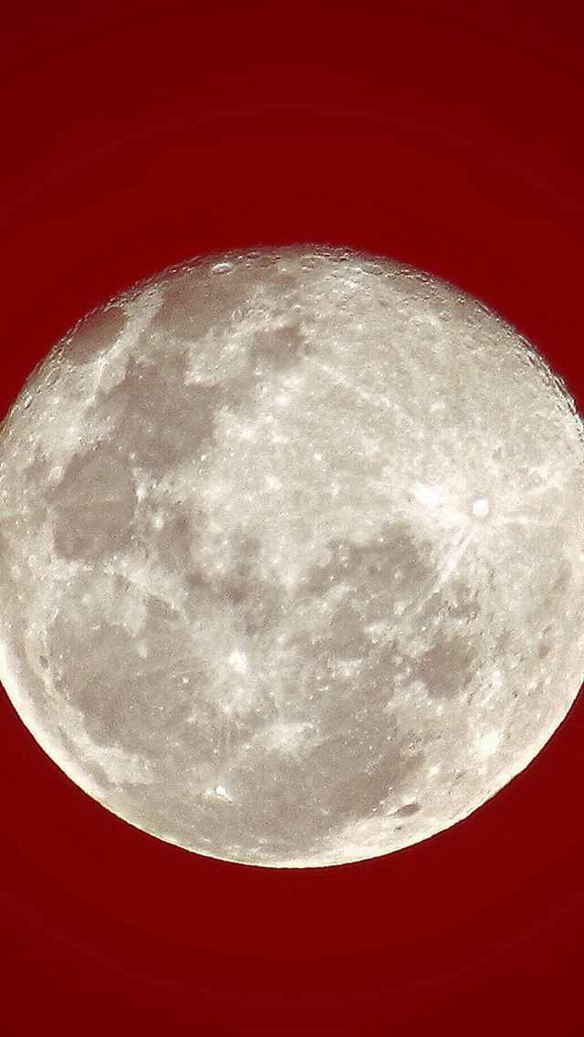 640x1136 Red Moon Simple Night Natue - surface iPhone Wallpaper