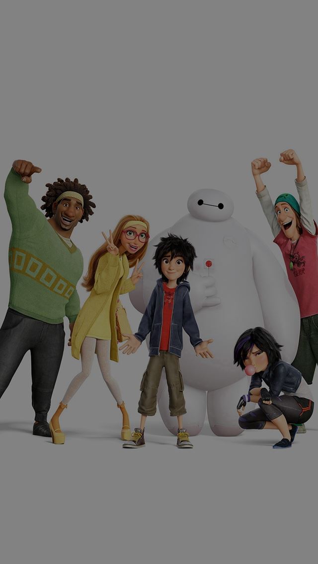 640x1136 Big Hero 6 Chracters Dark All Disney Art Illust - big hero 6 iPhone Wallpaper