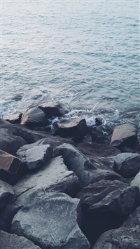 Nature Shore Rocky Stone Seaside wallpaper