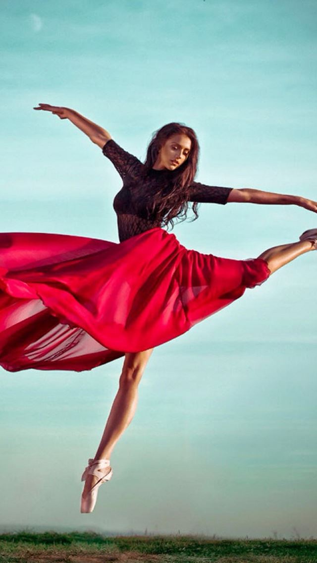 640x1136 Ballet Dancer Red Dress - dancer iPhone Wallpaper