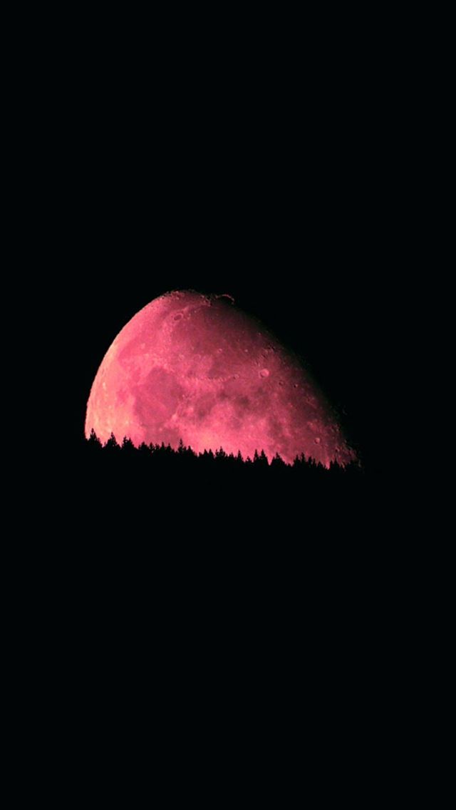 640x1136 Big Red Moon  - simple iPhone Wallpaper