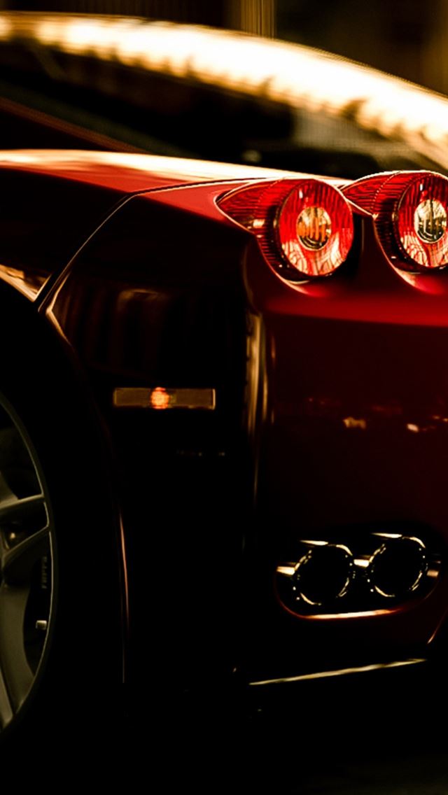 640x1136 Ferrari Rear Lights View - view iPhone Wallpaper