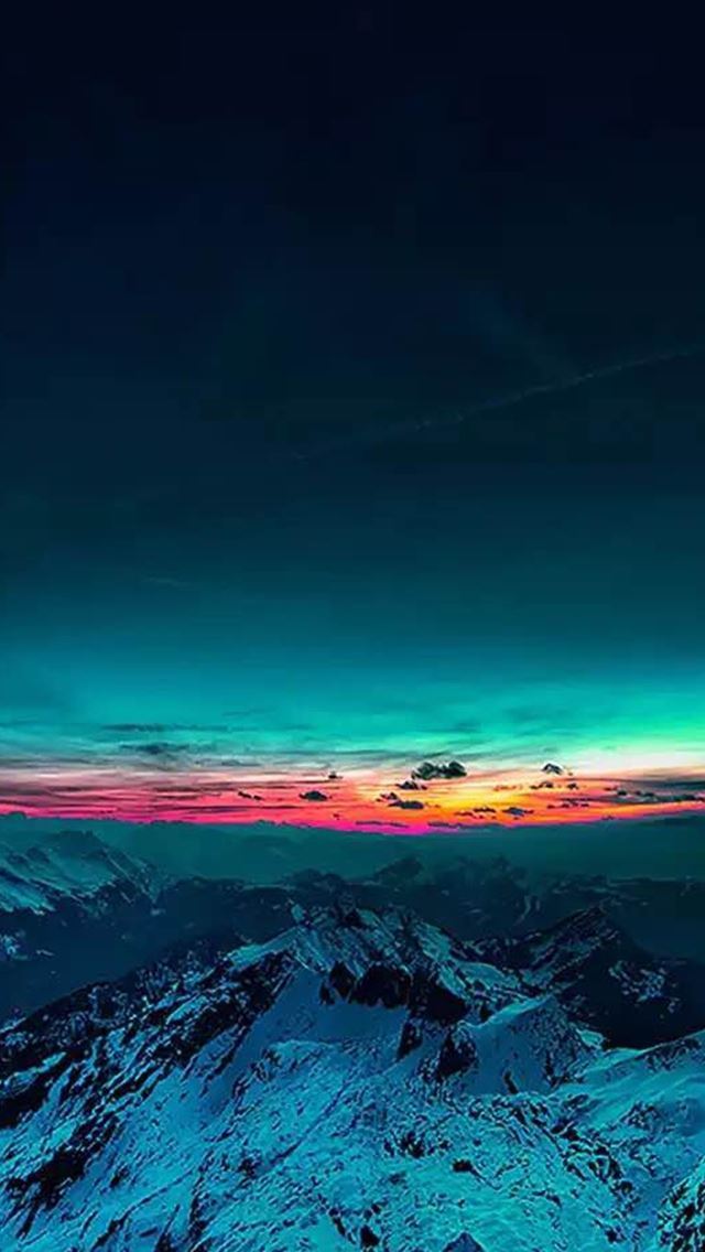 1284x2778 Sky On Fire Mountain Range Sunset - mountain iPhone Wallpaper
