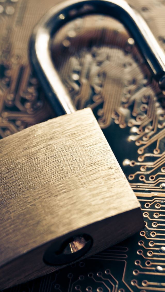 640x1136 Open Lock On Chip Information Security -  iPhone Wallpaper