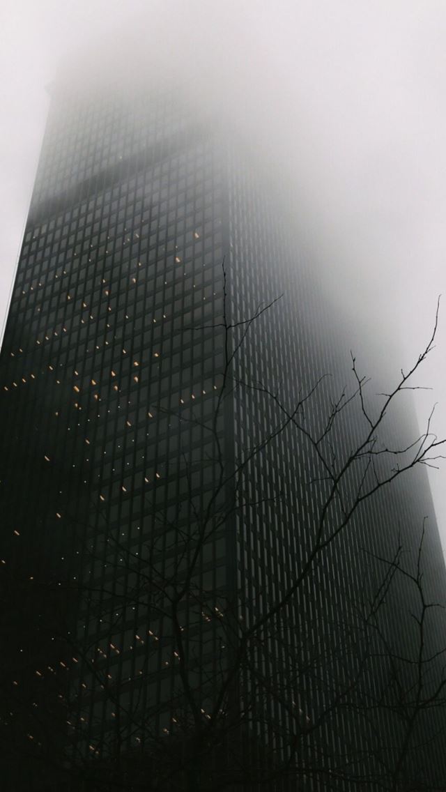 640x1136 Skyscraper Covered In Fog - skyscraper iPhone Wallpaper