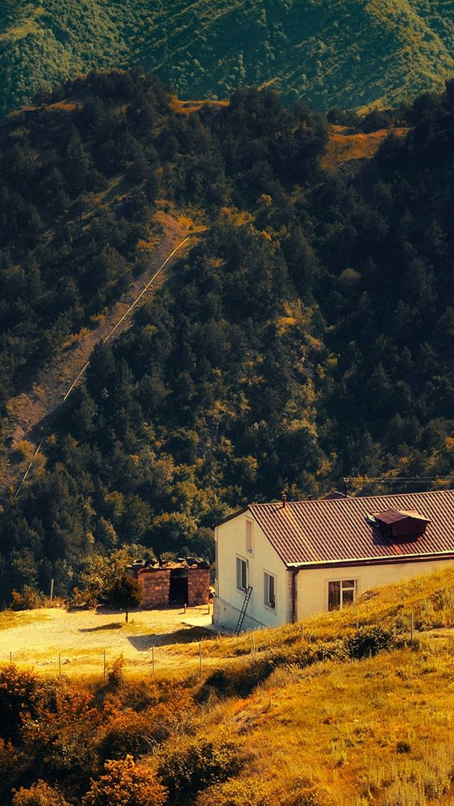640x1136 Karabakh Armenia Nature With Mountain House Fall - hill iPhone Wallpaper