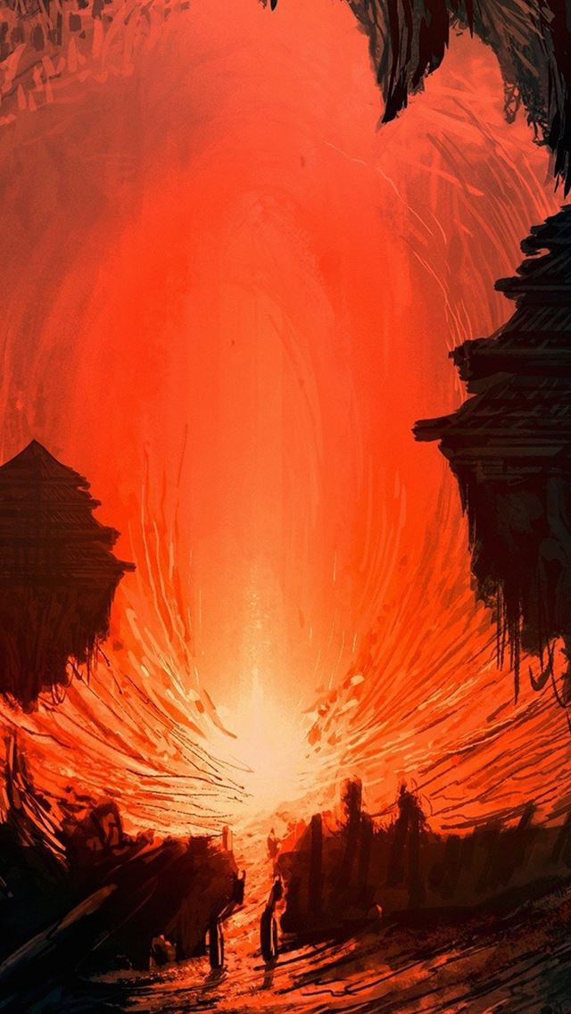 640x1136 Airbrush Art Red Illustration - drawn iPhone Wallpaper