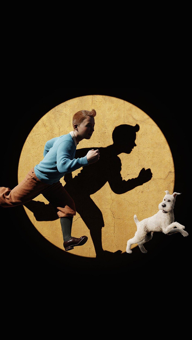 Tintin 3D Art Dark Illustration iPhone wallpaper 