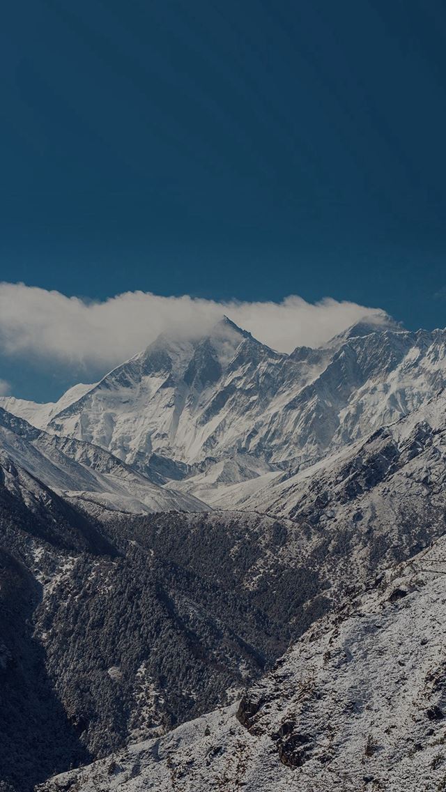 640x1136 Winter Mountain Nature Snow Dark Alps - clouds iPhone Wallpaper