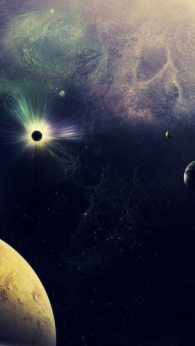 640x1136 Stars Planets Lost Blue Art Nature - shiny iPhone Wallpaper