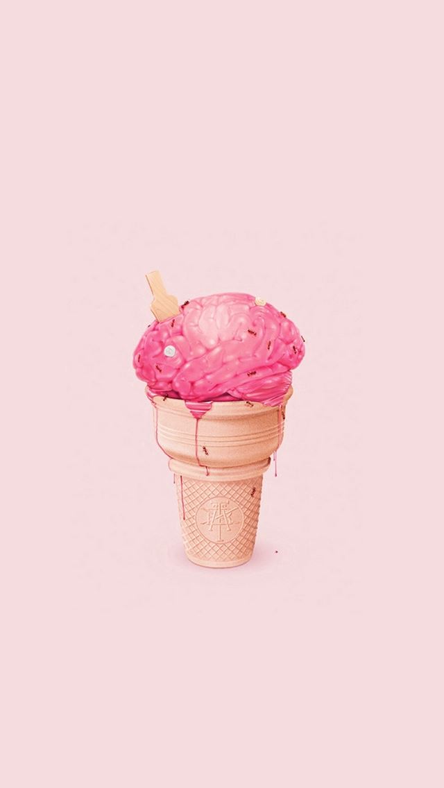 640x1136 Brain Icecream Illust Art Cute Pink - icecream iPhone Wallpaper