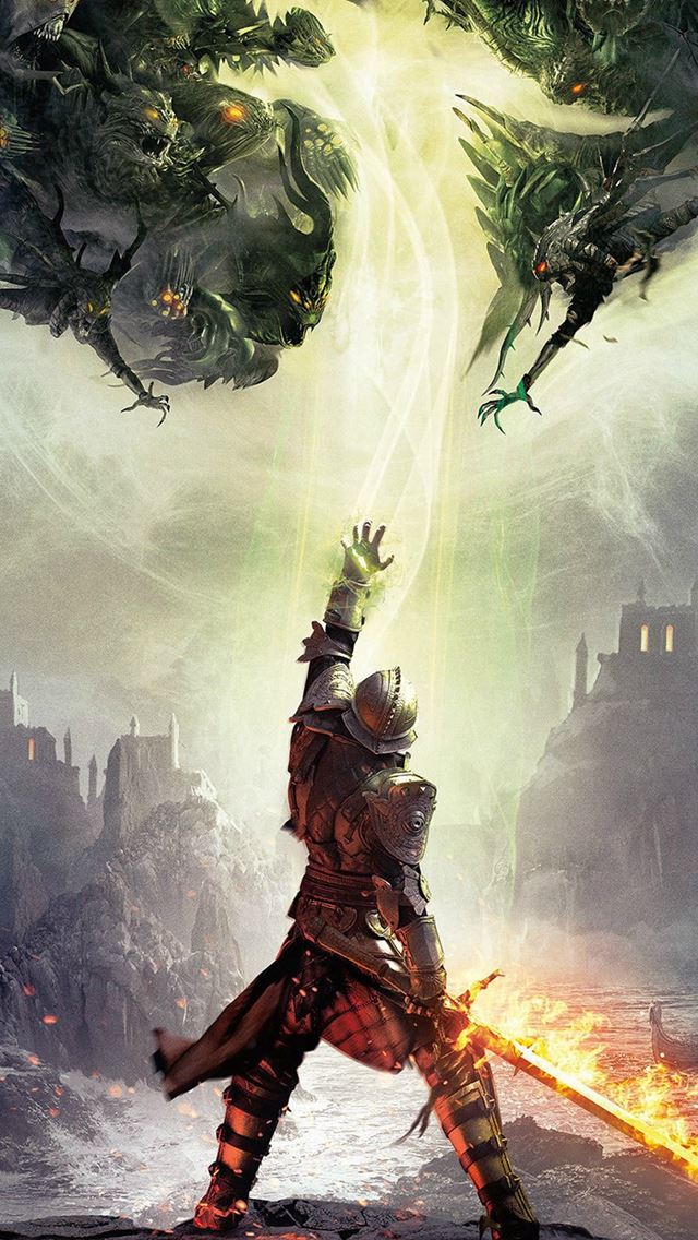 640x1136 Dragon Age Inquisition Game Illust Art - sword iPhone Wallpaper