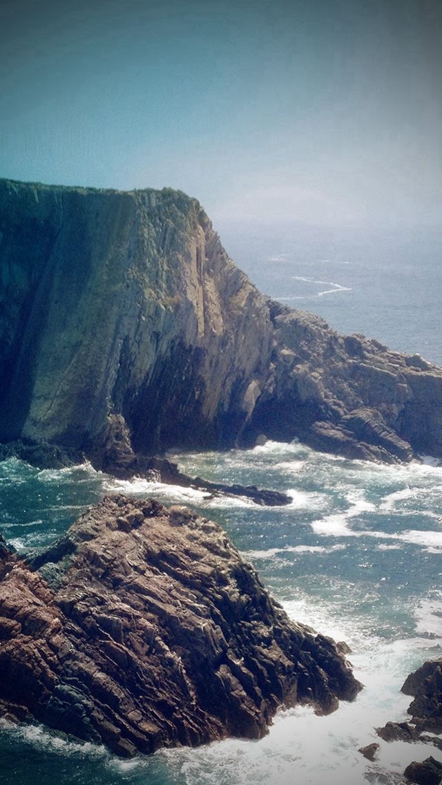 640x1136 Wave Rock Sea Water Nature Blue Vignette - water splash iPhone Wallpaper