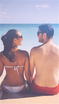 Sea Man Beach Girl Vacation Nature wallpaper