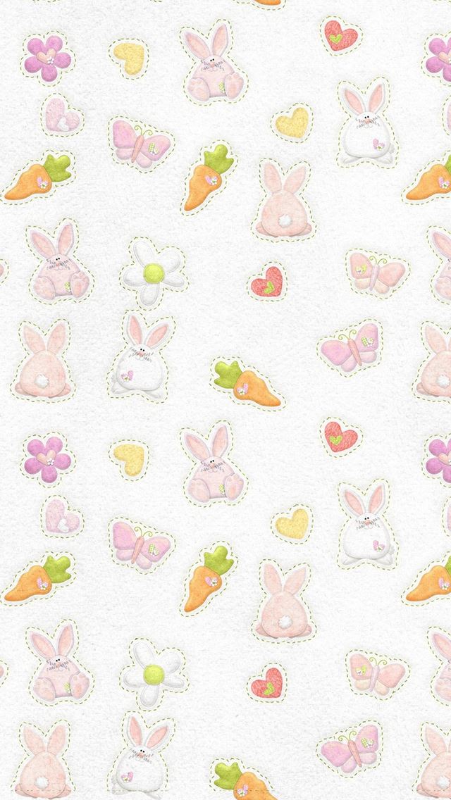 640x1136 Cute Rabbit Chracter Pattern - rabbit iPhone Wallpaper