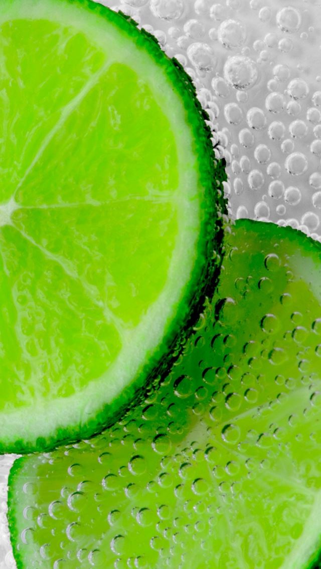 640x1136 Lime Slices Bubbles - bubbles iPhone Wallpaper