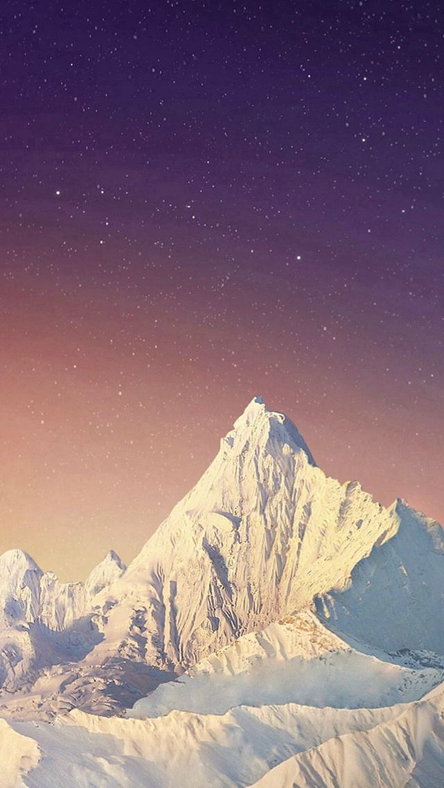640x1136 Pure Simple Snowy Mountains Skyscape - shiny iPhone Wallpaper