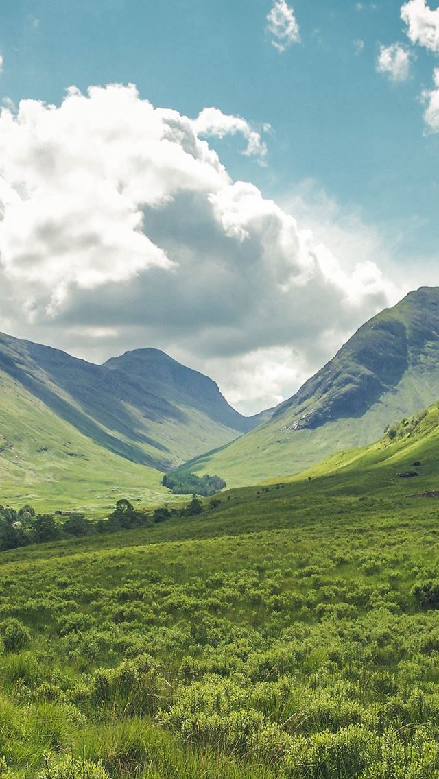 640x1136 Mountain Green Summer Happy Sky Blue Nature - hill iPhone Wallpaper