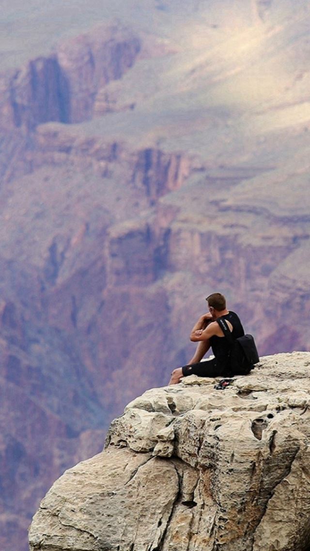 640x1136 Colorado Grand Canyon Lonely Man Mountain Top - mountain top iPhone Wallpaper