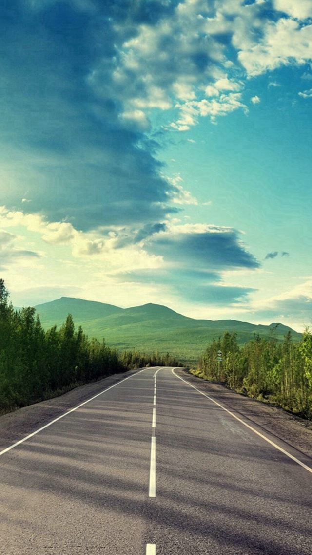 640x1136 Sunshine Road Mountain View - view iPhone Wallpaper