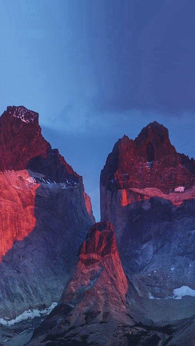 640x1136 Yosemite Mountain Red Blue Nature Cold - winter iPhone Wallpaper