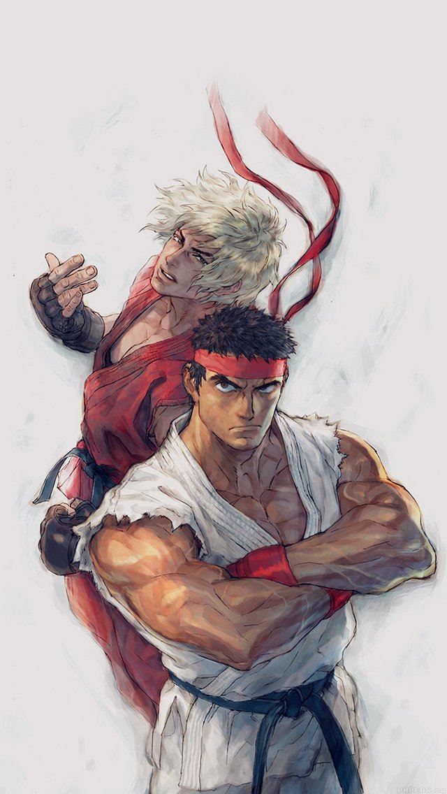 640x1136 Anime Street Fighters Ryu Ken Art Illust - boxing iPhone Wallpaper