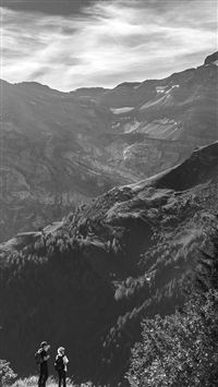 Landscape Mountain View Sky Dark Bw wallpaper