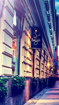 Town Street City View Beautiful Scene wallpaper