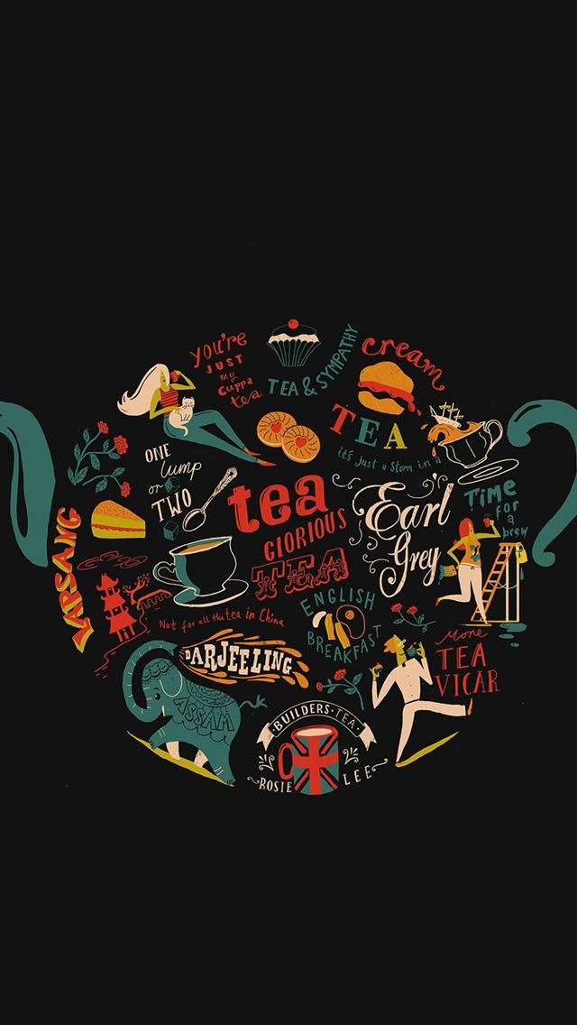 640x1136 Migyy Tea Art Illust Painting Dark - illust iPhone Wallpaper