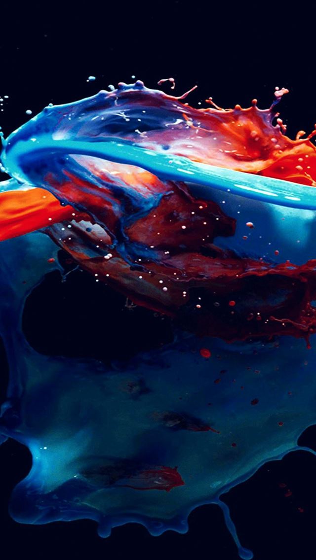 640x1136 Paint Splash Art Illust Dark Blue Red Watercolor - watercolor iPhone Wallpaper