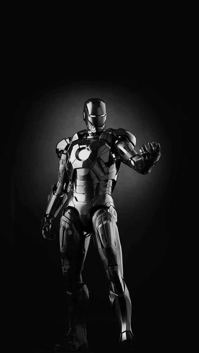 640x1136 Ironman Dark Figure Hero Art Avengers Bw - bokeh iPhone Wallpaper