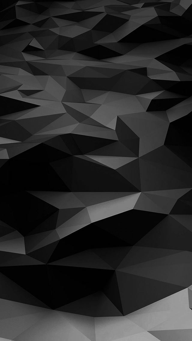 640x1136 Low Poly Art Dark Bw Pattern -  iPhone Wallpaper