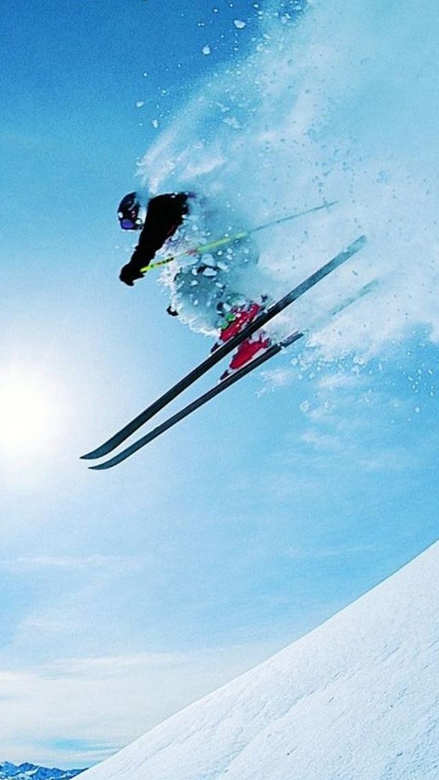 640x1136 Skating Exciting Sports Snowy Hill -  iPhone Wallpaper