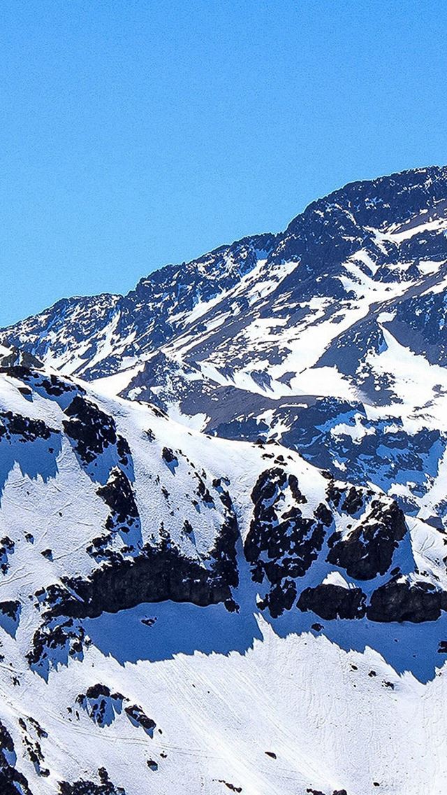 640x1136 White Snow Blue Mountain Winter - shadow iPhone Wallpaper
