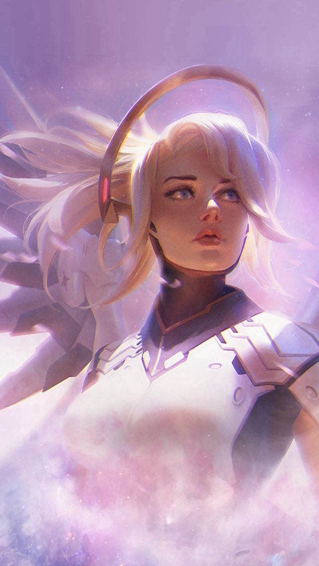 640x1136 Mercy Overwatch Game Art Illustration - game iPhone Wallpaper
