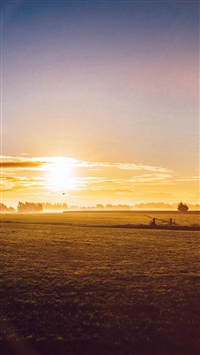 Sunny Morning Farm Peace Nature Flare wallpaper