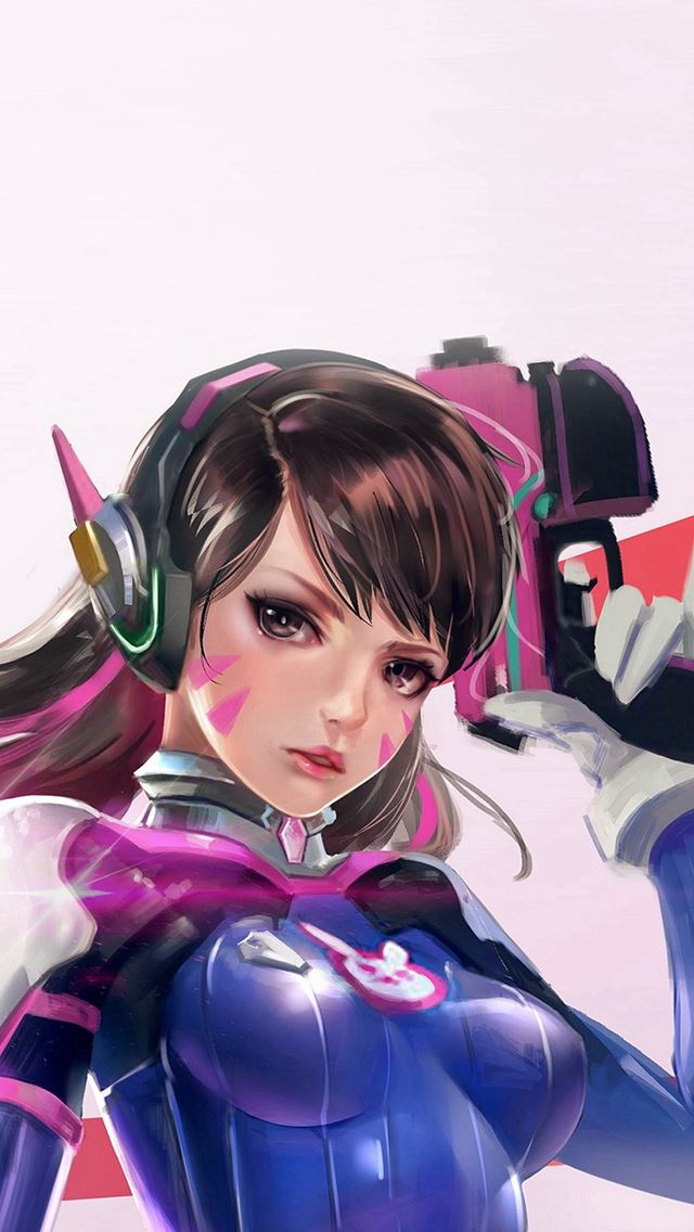 640x1136 Overwatch Diva Cute Game Art Illustration - role iPhone Wallpaper