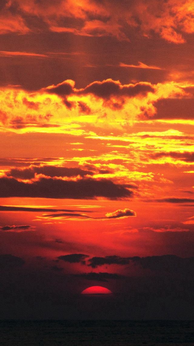 640x1136 Sunset Red Sky Nature - fire iPhone Wallpaper