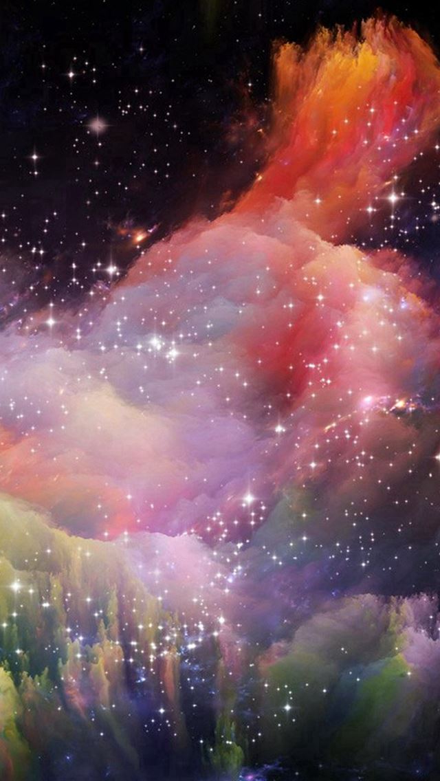 640x1136 Space Rainbow Colorful Star Art Illustration - clouds iPhone Wallpaper