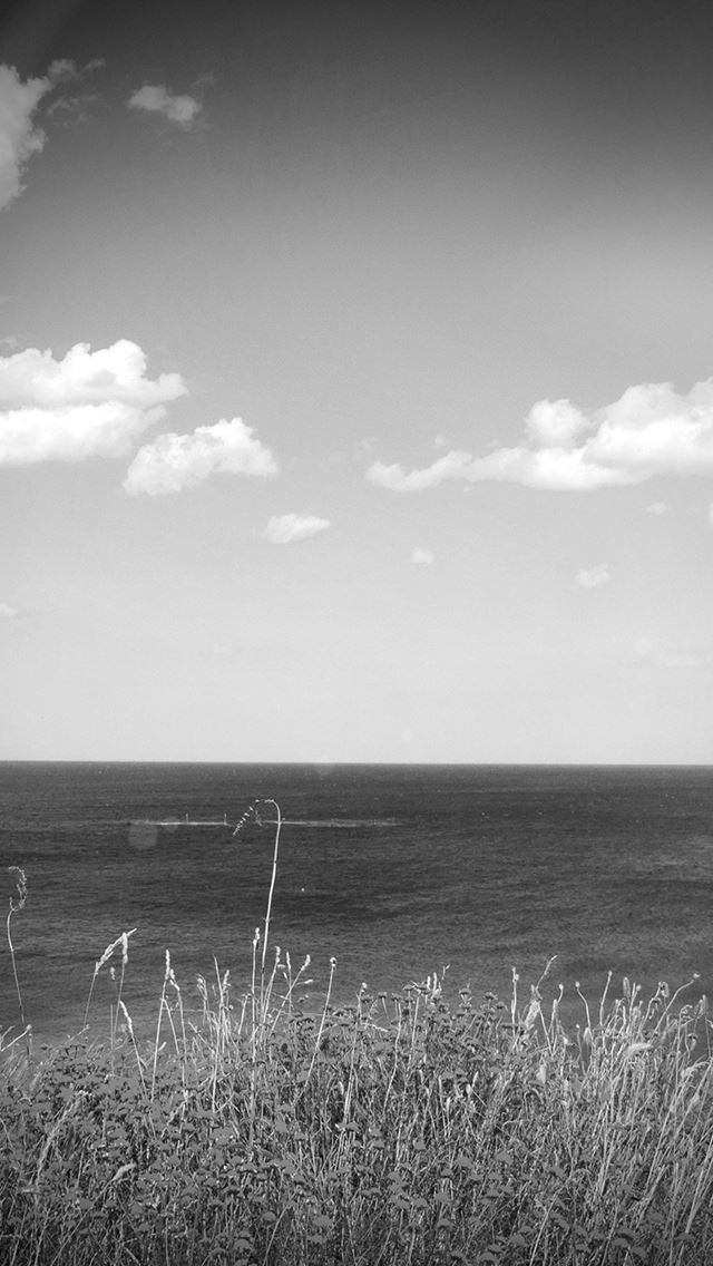 640x1136 Sea Cloud Flower Nature Old Nostalgia Dark Bw - sea iPhone Wallpaper