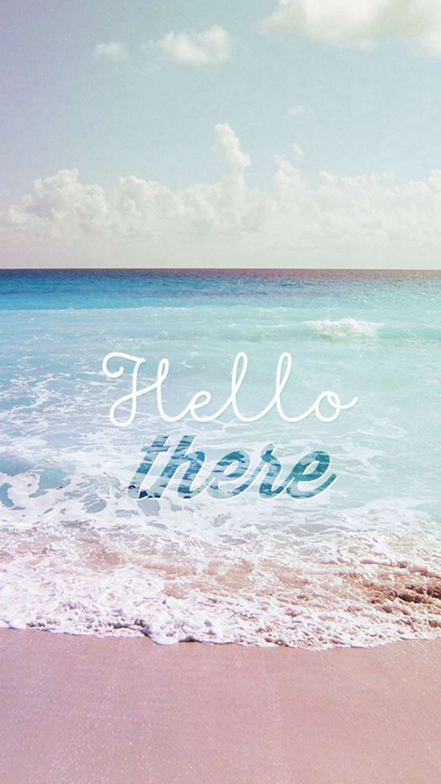 Hello There Summer Wave Beach iPhone wallpaper 