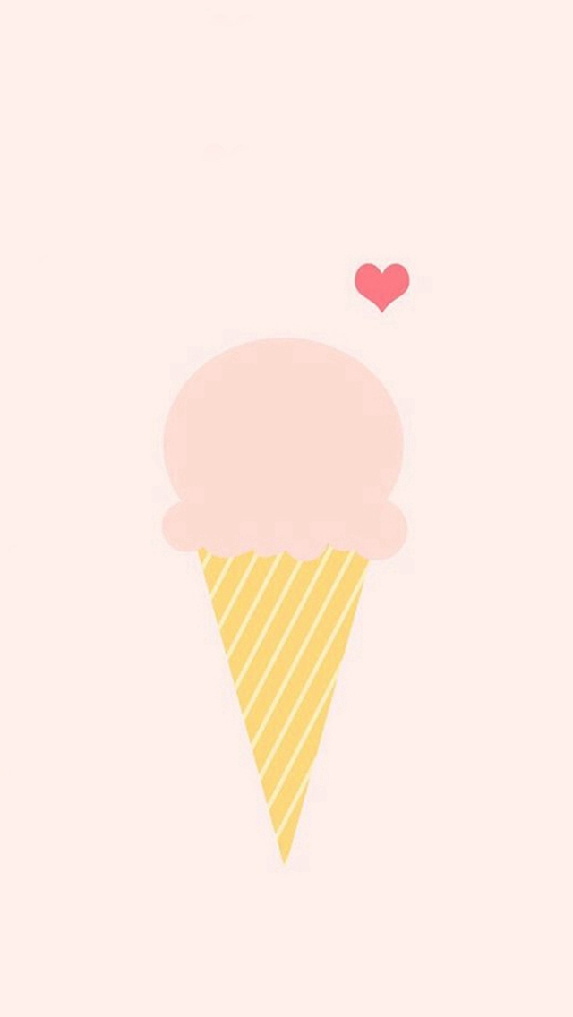 Ice Cream Love Pink Illustration iPhone Wallpapers Free Download