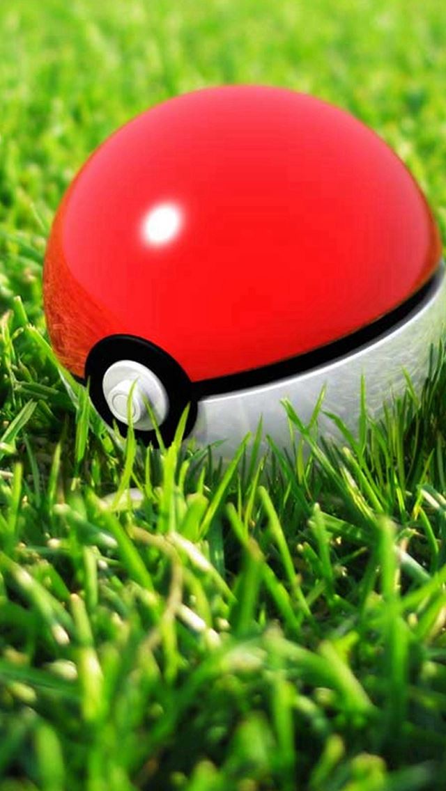 640x1136 Pokeball In Grass - funny iPhone Wallpaper