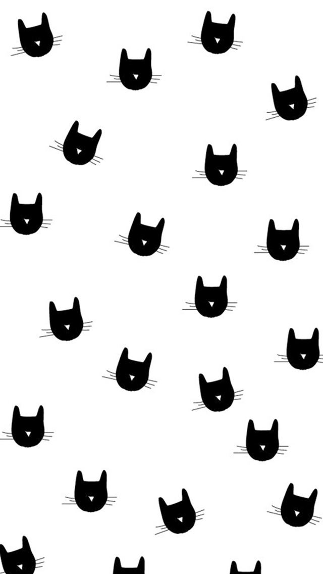 640x1136 Cat Heads Pattern  - cat iPhone Wallpaper